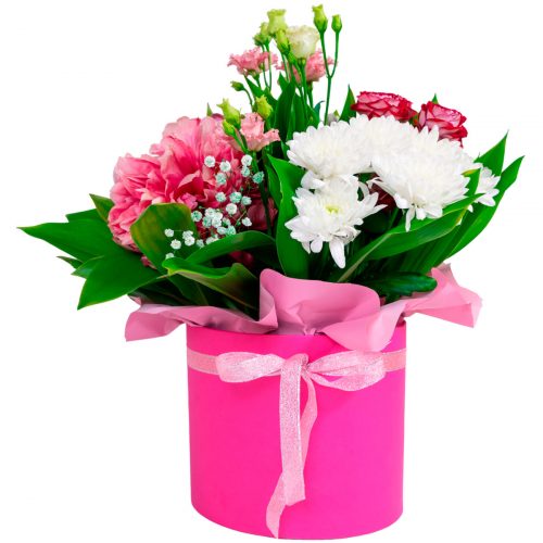 Цветы в шляпной коробке «Соната»