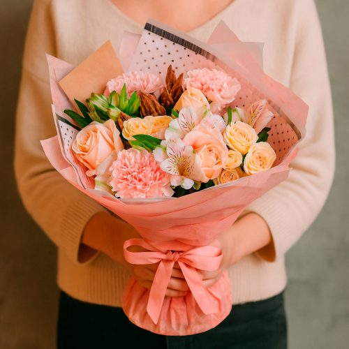 Авторский букет «Розовый шарм»