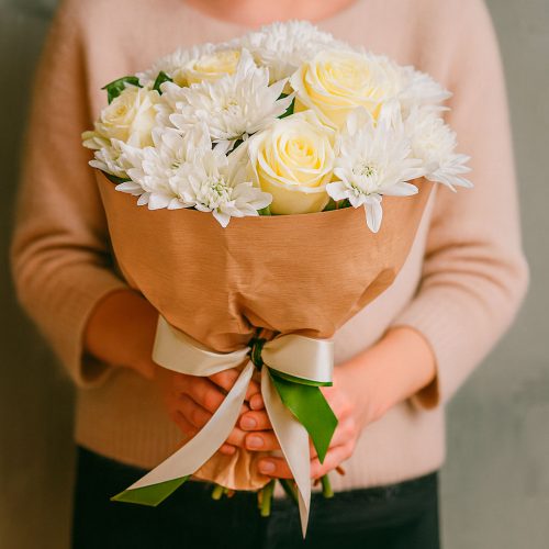 Букет цветов «Белоснежный сон»