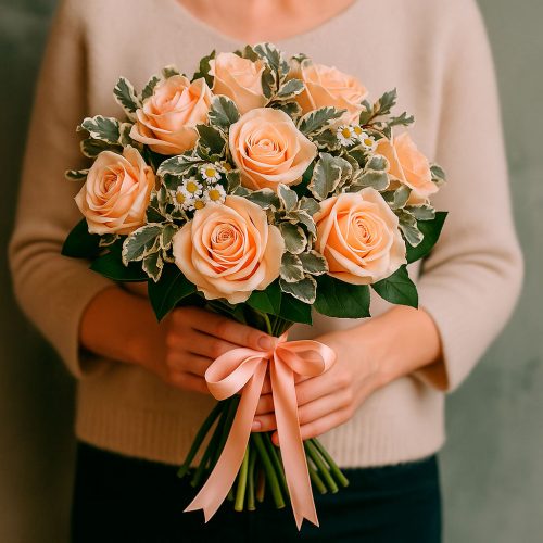 Букет цветов «Персиковый сон»